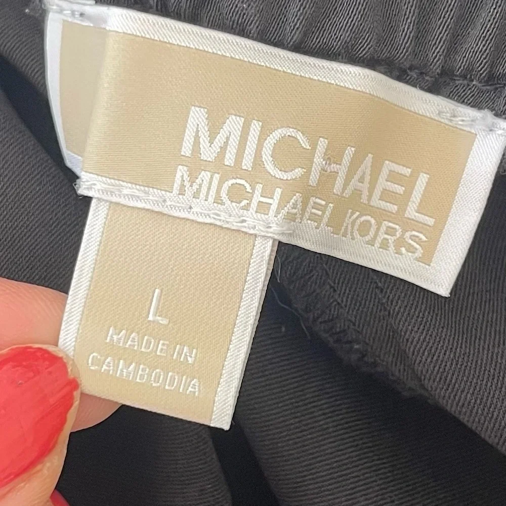 Michael by Michael Kors Cargo Pants Black Women’s L Lounge Travel Jogger pockets